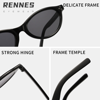 Lunettes de soleil unisexes Rennes de haute qualité, monture ovale cloutée, style décontracté vintage, protection UV400 %, pour adultes