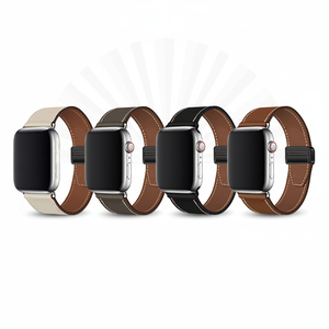 Cinturini per <span class=keywords><strong>Apple</strong></span> <span class=keywords><strong>Watch</strong></span> <span class=keywords><strong>Ultra</strong></span> 2, Accessori di Lusso, Fibbia Magnetica a Sgancio Rapido, Bracciale in Vera <span class=keywords><strong>Pelle</strong></span> - Product Image 6