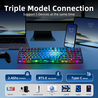 Clavier mécanique Zornher ZH980 Starry Sky, éclairage RVB programmable, sans fil, tri-mode, 97 touches, pour le bureau