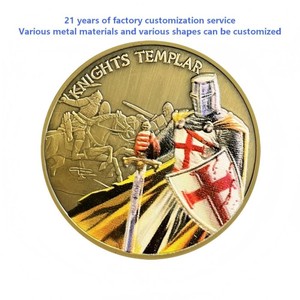 Monedas Conmemorativas Medievales de los Caballeros Templarios Personalizadas al por Mayor, Insignias de Recuerdo Históricas Personalizables - Product Image 6