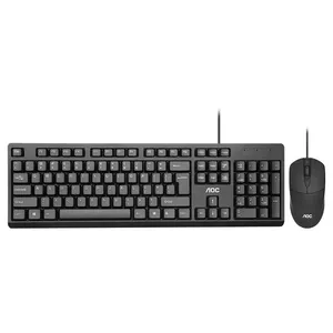 AOC KM 160 Business Office Black Wired Keyboard Mouse Set Modern Desktop Computer Keyboard Kit