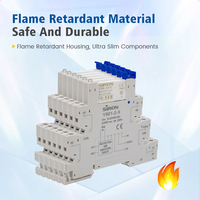 Relay Subminiatur Tipis Tertutup Elektromagnetik SiRON Y910 dengan LED 6A 12v 5v 24v, Relay Relai Din Rail dan Soket