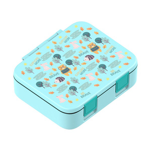 Tritan Children <b>Lunch</b> <b>Box</b> 3 <b>Compartment</b> Leak Proof Rectangle M Size For School Picnic - Product Image 1