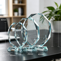 Trofeo de Cristal Personalizado, Premio Octagonal con Diseño de Girasol, Conmemorativo para Reuniones de Clase, Regalo Empresarial WDY-0495