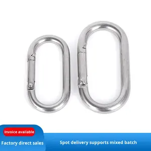 คาราไบเนอร์รูปตัวยูแบบวงกลมสำหรับใช้งานกลางแจ้ง ทำจากสแตนเลส 304/316 พร้อมตัวล็อคแบบสปริงและคลิปล็อคแบบรวดเร็วสำหรับสายจูงสุนัข - Product Image 3