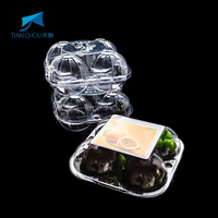 Conteneur en plastique PET carré de qualité alimentaire, de taille moyenne, personnalisé, à 4, 6, 8, 12, 16 ou 32 compartiments, pour fruits de la passion et figues Siraitia