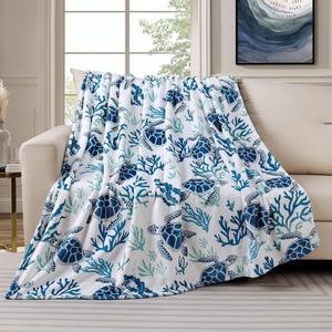 Marine Life Flannel Blanket <b>Throw</b> Blanket Nap Blanket Breathable Skin Friendly <b>for</b> Bed Sofa <b>Couch</b> Custom Print Bulk Wholesale - Product Image 6