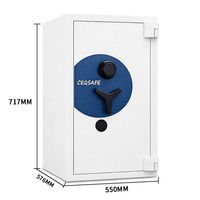 CEQSAFE EN-1143 Coffre-fort domestique commercial à serrure numérique à empreinte digitale, ignifuge, avec clés maîtresses longues, 2 heures de protection
