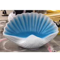 Sculpture en coquille simulée Siège de conque en fibre de verre Ornement de chaise Centre commercial Hôtel Parc aquatique Décoration marine Artisanat en résine