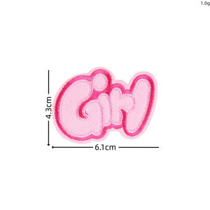 Parche Bordado Personalizado con Letras Rosadas, Diseño de Corazón y Lazo, para Ropa/Bolsas/Gorras, de Larga Duración - Product Image 4