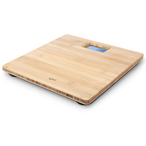 Bilancia Digitale da Bagno in Legno di Bambù Naturale, Capacità 15kg con Display LED per Uso Domestico - Product Image 1