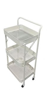 Modern Stainless Steel Folding Cart With 3 Tiers, Premium Quality, Easy to Order, Durable and Versatile Kitchen Gadgets - Product Image 5