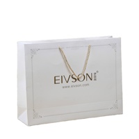 Luxury Brown Paperboard Custom Printed Gold Foil Logo Durable Recyclable Gift Bag for Shoes & Clothing Exhibitions