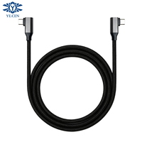 Câble de données tressé Type-C double face incliné 65W avec deux connecteurs en L, charge rapide, pour Android et Apple