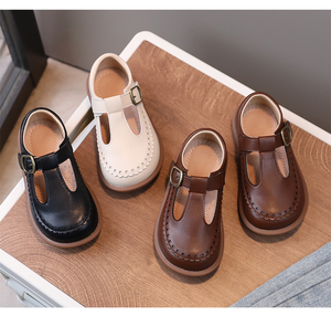 Zapatos de Cuero para Bebés y Niños Pequeños, Zapatos de Vestir con Hebilla en T para Niñas, Nuevos Zapatos Transpirables de Cuero Suave Personalizados - Product Image 1