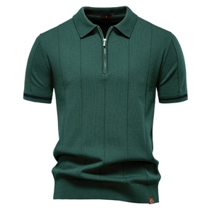 Crossborder Phong Cách Người Đàn Ông Của Polo Áo Thun Len Vải Ngắn Tay Áo Thoáng Khí Cho Công Việc - Product Image 1