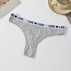 Tangas de Algodón Gris para Mujer al por Mayor, Ropa Interior de Moda, Tanga Sexy de Cintura Baja, Bragas Deportivas Transpirables para Mujer - Product Image 1
