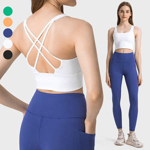 Soutien-gorge de sport personnalisé à maintien élevé et dos croisé avec haut d'entraînement sexy Coussinets de soutien-gorge de fitness confortables Inserts Bonnets Conception respirante - Product Image 4