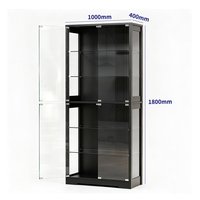 Présentoir en acrylique noir verrouillable avec porte transparente pour figurines de collection, livraison rapide directe usine