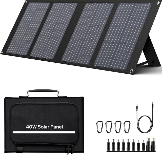 40W Solar Panel Foldable Solar Panel for Portable Power Station W/QC3.0 USB Port