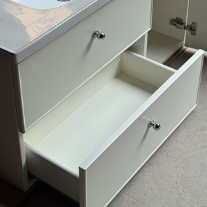 Customizable 2026 new ceramic integrated basin French rubber wood bathroom <b>cabinet</b> - Product Image 6