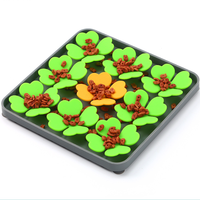 Mangkuk Makan Silikon Motif Bunga untuk Kucing, Alas Jilat Food-Grade, Suction Cup, Mudah Dibersihkan, Ramah Lingkungan, Tahan Air, Modern, Stylish