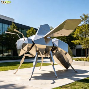 ประติมากรรมผึ้งสแตนเลสขนาดใหญ่ทันสมัยปรับแต่งได้ ตกแต่งสวนและสวนสาธารณะกลางแจ้ง - Product Image 5