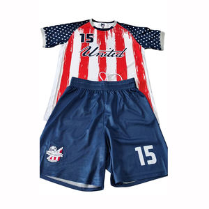 Custom voetbaltenue nieuw seizoen rood wit club voetbalset 100% ademend polyester team voetbaluniform - Product Image 2