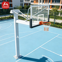 Système de basketball extérieur à structure encastrée de type direct, avec panier à cadre divisé, OEM ODM, structure galvanisée à chaud personnalisée