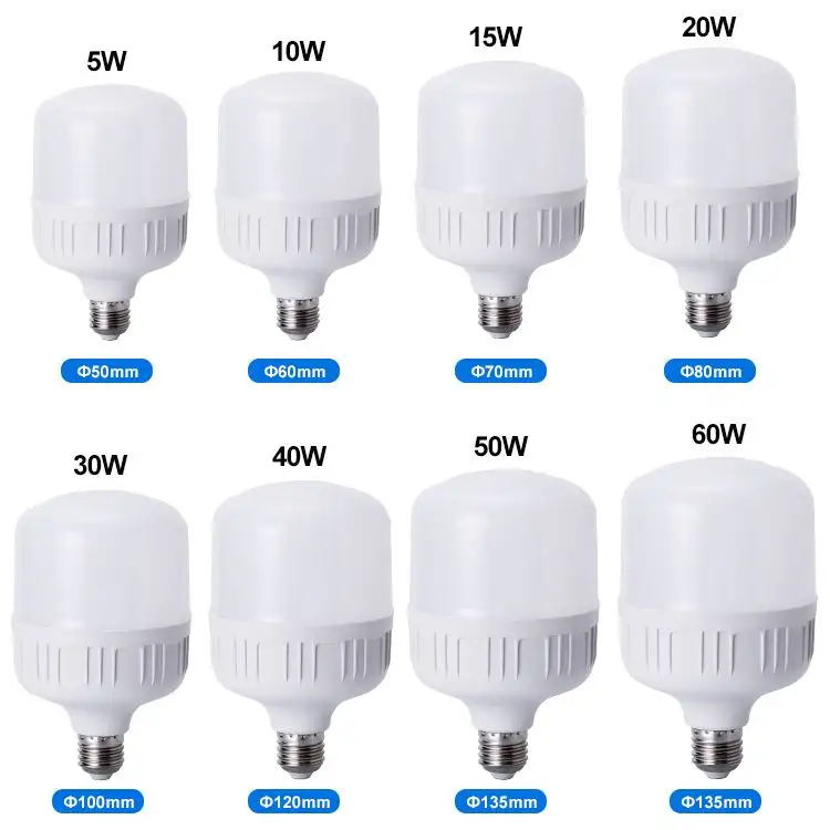 مصباح Led E27 على شكل حرف T بسعر المصنع, لمبة Led 5 وات 10 وات 15 وات 20 وات 30 وات 40 وات 50 وات 60 وات