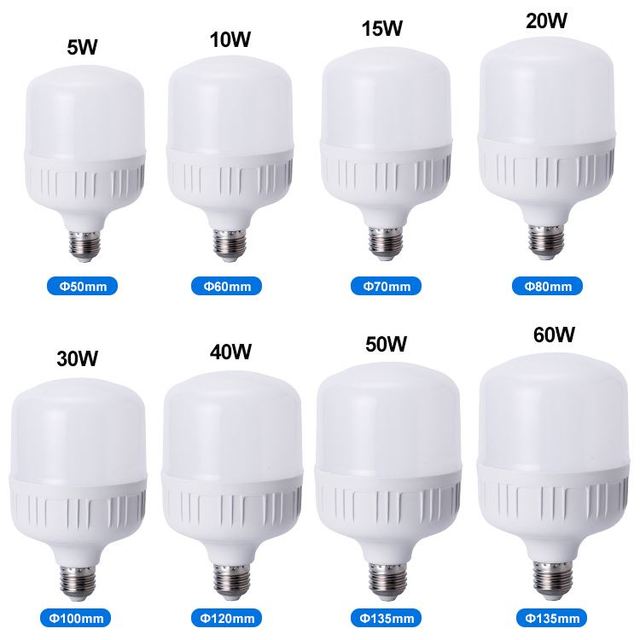 Factory Price E27 T Shape LED Lamp Bulb B22 Base AC Power MR16 Type 3000K CCT Aluminum Warehouse 5W-60W Options ROHS Certified
