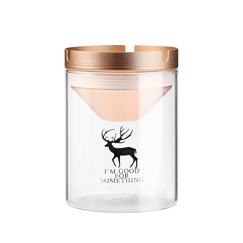 Бездымная съемная пепельница для сигарет из нержавеющей стали, съемная пепельница со стеклянным держателем