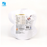 Sachet d'emballage personnalisé brillant imprimé en forme de tasse pour café instantané, pochette à fermeture éclair en plastique composite, à fond stable, pour poudre de café, OEM