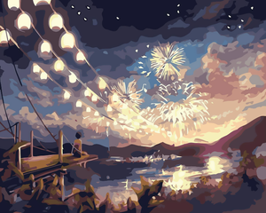 Ấn tượng tự làm màu sơn bằng số hình ảnh vẽ tranh bằng số đầy đủ bộ vải trang trí nhà tự làm quà tặng 16x20 inch - Product Image 5