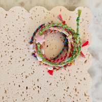Nouveau bracelet en perles de céramique œil maléfique rose délicat d'été, fait à la main, tissé en macramé, perles d'eau douce, bracelets en perles en gros