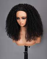 Demi-perruque bouclée pleine machine avec cordon de serrage Perruque 100% cheveux humains indiens bruts sans colle Perruque afro bouclée réglable et respirante