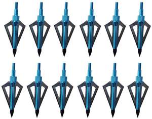 Pg1archery 12 חבילת 3 להבים של להב קשת 100 גרגר עם ראש חץ במקרה חץ ראש בורג-ב טיפים - Product Image 2