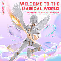 Figurine d'action de guerrière magique, jouet à assembler, robot 3D ailé, modèle de fille d'anime de dessin animé, décoration, cadeau