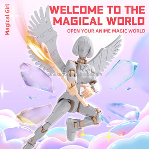 Figura de Acción de Chica Guerrero Mágica, Juguete de Ensamblaje, Robot 3D con Alas, Modelo de Chica <span class=keywords><strong>Anime</strong></span> de Dibujos Animados, Decoración, Regalo - Product Image 4