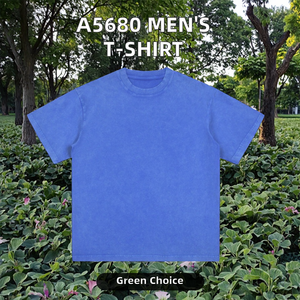 เสื้อยืดผู้ชาย A5680 - ผ้าฝ้าย/ใยไผ่ 260 กรัม ผ้าทอย้อมเส้นด้าย ดีไซน์เรียบง่าย เป็นมิตรกับสิ่งแวดล้อม ใส่ได้ทั้งชายและหญิง - Product Image 2