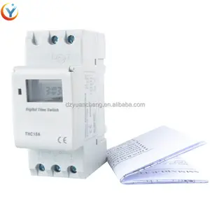 Sakelar Waktu Digital Dapat Diprogram, Kontrol Pengatur Waktu Relay AC 220V 230V 12V 24V 48V 16A Din Rail Mount THC15A Elektronik Mingguan 7 Hari