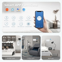 Prise murale universelle WIFI Tuya 86 mm avec panneau en verre et cadre métallique EU UK US 13A, prise intelligente avec commande vocale à distance par Alexa Google Home