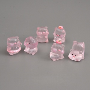 Diseño Popular - Adornos Decorativos Pequeños para Coche, Cerdito Transparente Luminoso Rosa, Charms Personalizados para Carcasas de Teléfono - Product Image 4