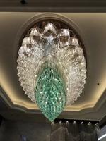 Lustre de Plafond de Grande Lampe Ovale en Cristal Personnalisable pour Hôtels Clubs KTV Lobbies et Couloirs Éclairage Intérieur