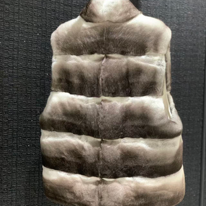 Gilet <span class=keywords><strong>in</strong></span> Pelliccia di Coniglio Rex Naturale Senza Maniche, Caldo e Confortevole, Vendita all'Ingrosso - Product Image 2