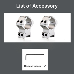 Anneaux de montage pour lunette BANGBANG - Anneaux de montage compatibles, fixation à double vis, hauteur de 1,2 pouce (Argent) - Product Image 4