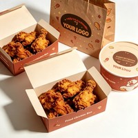 Boîte en papier jetable de qualité alimentaire pour la vente en gros, pour emporter, pour la restauration rapide, poulet frit, burger, frites, et emballage de boissons