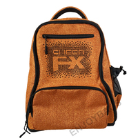 Sac à dos de cheerleading noir personnalisé avec paillettes, compartiment à chaussures, logo d'équipe en strass, nom pour les équipes de cheerleading, de danse et de gymnastique