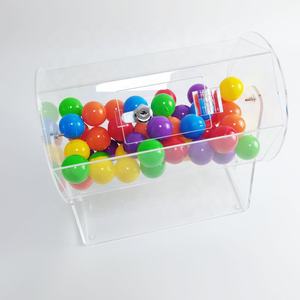 Ticket de baril de tombola Transparent Luckydraw Spinner rotatif boîte d'affichage de tirage au sort de loterie en acrylique transparent - Product Image 3