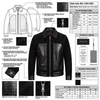 Blouson Bomber en Daim de Chèvre pour Homme, Style OEM/ODM, avec Motif Alligator Gaufré, Manches Droites, Vêtement d'Extérieur en Cuir pour Marques de Luxe Personnalisées